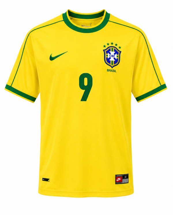 Brazil 1998 Home Retro Football Shirt – Yellow Number 9 World Cup Shirt