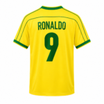 Brazil 1998 Home Retro Football Shirt – Yellow Number 9 World Cup Shirt - Image 3