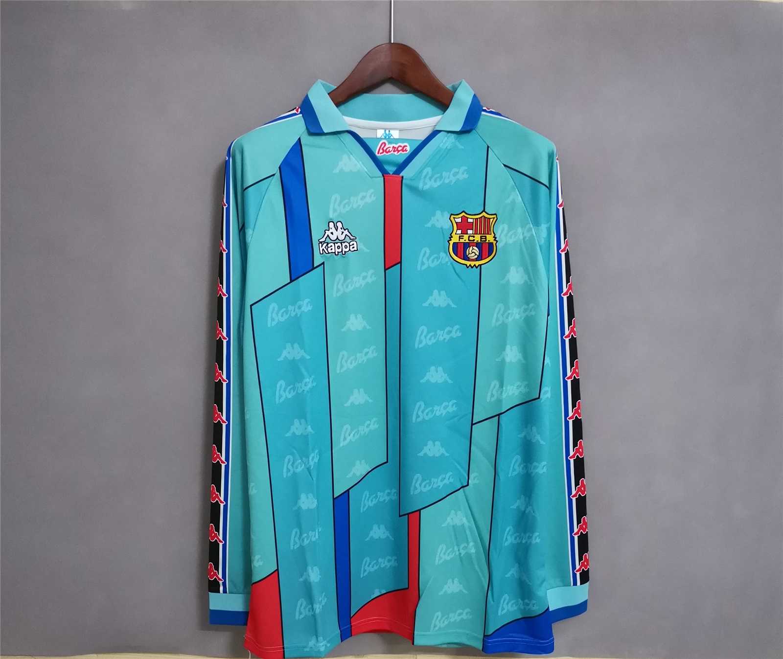 BARCELONA 1996-1997 AWAY LONG SLEEVE RETRO FOOTBALL SHIRT - My Retro Jersey