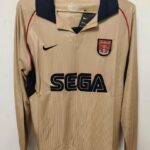 Arsenal 2001 Away Long Sleeve Golden Retro Soccer Jersey