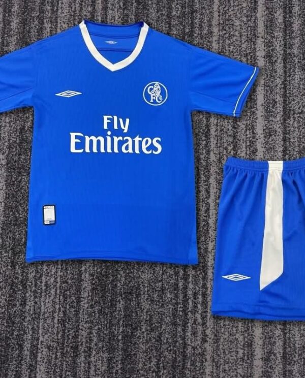 Kids Chelsea 2003/05 Home Soccer Jersey And Shorts