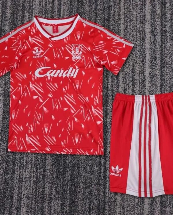 Kids Liverpool 1989/91 Home Soccer Jersey And Shorts