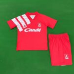 Kids Liverpool 1991/92 Home Soccer Jersey And Shorts