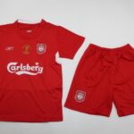 Kids Liverpool 2004/05 Home Final Soccer Jersey And Shorts