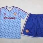 Kids Manchester United 1990/92 Away Soccer Jersey And Shorts