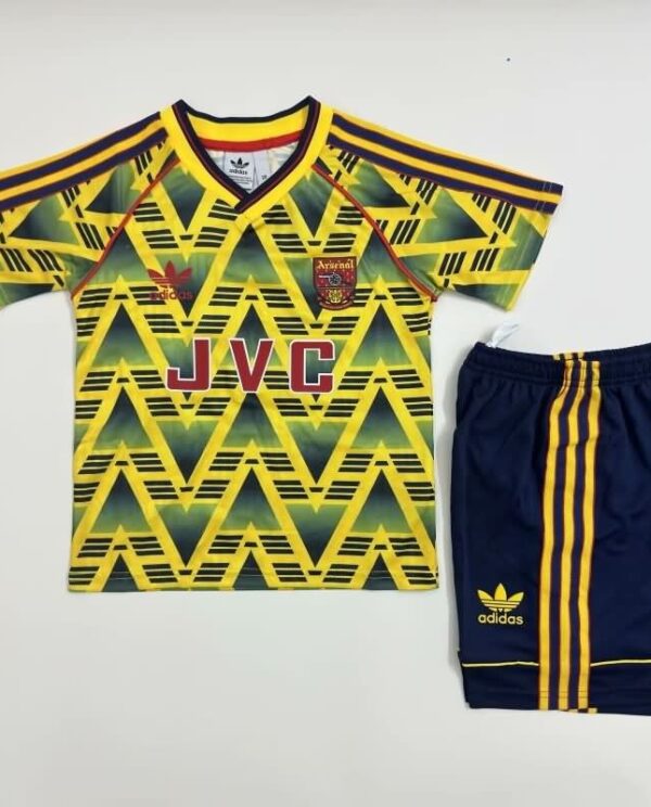 Kids Arsenal 1991/93 Away Soccer Jersey And Shorts