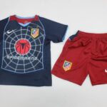 Kids Atletico Madrid 2004/05 Away Soccer Jersey And Shorts