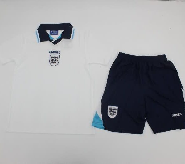 Kids England 1996 Home Soccer Jersey And Shorts