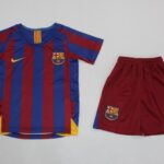 Kids Barcelona 2005/06 Home Soccer Jersey And Shorts