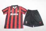 Kids AC Milan 1993/94 Home Soccer Jersey And Shorts