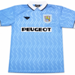 Coventry City 1992/93 Home Shirt – Retro Football Shirt | Classic Peugeot Sponsor Kit