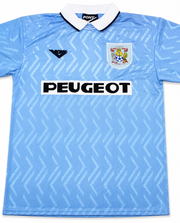 Coventry City 1992/93 Home Shirt – Retro Football Shirt | Classic Peugeot Sponsor Kit