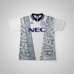 Everton 1994-95 Away Retro Football Shirt | Umbro NEC White Grey Classic